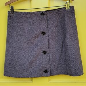 Prana Nicky Wool Blend Wrap Mini Skirt in Espresso Brown | Tweed Texture